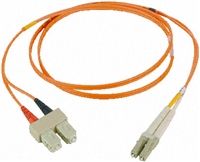 RS Pro 1m Fibre Optic Cable Assembly, Connector A: LC, Connector B: SC, Multi Mode OM2