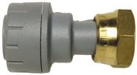 Polyplumb PVC & ABS Push Fit Fitting Brass Straight Tap Connector, 22mm od