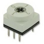 Rotary Coded Switch, 4 Positions, Decimal, Latched, 0.4A, 24VDC, Solder Terminal, Cross Shaped Slot Actuator, Through Hole-straight