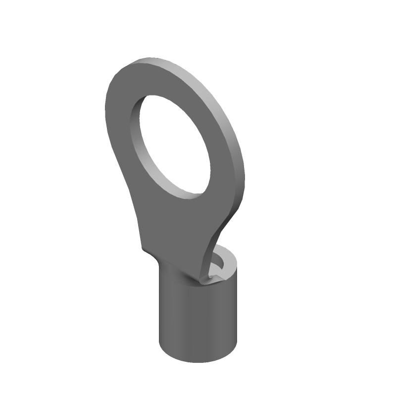 Ring Terminal, 10-12AWG Copper, Nickel Plated, Crimp