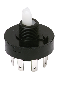 SPDT Keylock Switch, 12A 250VAC, Panel Mount, Wire Lead