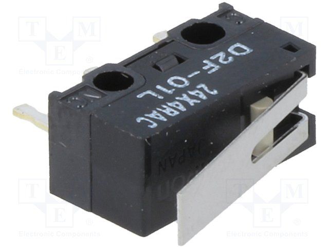 SPDT Snap Action Switch, Hinge Lever, 100mA, 30VDC, Thru-Hole