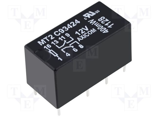 DPDT RF Relay, 12VDC Coil, 2A Contact, 900MHz, Through Hole