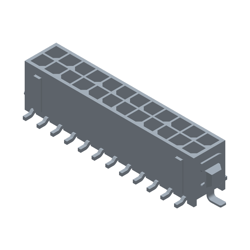 24 Pos Wire-to-Board Connector, 5A, Gold, SMT, Vertical
