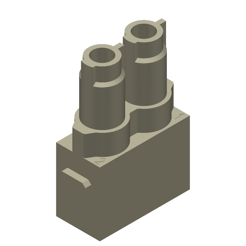Rectangular Connector, 2 Pos, 70A, 1kV, Screw, Female, Module
