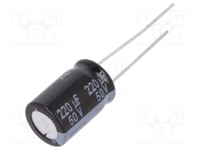 220uF 50V 20% Aluminum Electrolytic Capacitor, Radial, 105°C
