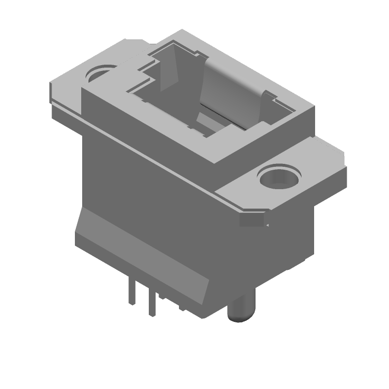 RJ11 Receptacle, 4 Pos, 1.5A, Gold, Shielded, RA, Thru-Hole