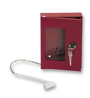 KEY BOX, FIRE DOOR, W/HAMMER; Colour:Red; External Depth:40mm; External Length / Height:160mm; External Width:120mm; Height:160mm