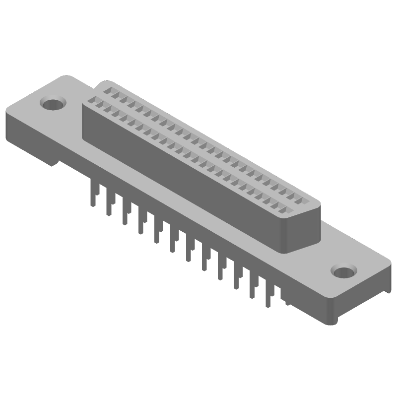 50 Pos Signal Connector, Straight, Shielded, Gold/Tin/Lead Plating