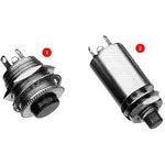 SPDT Momentary Pushbutton Switch, 0.25A 125VAC, Solder, Panel Mount, Red