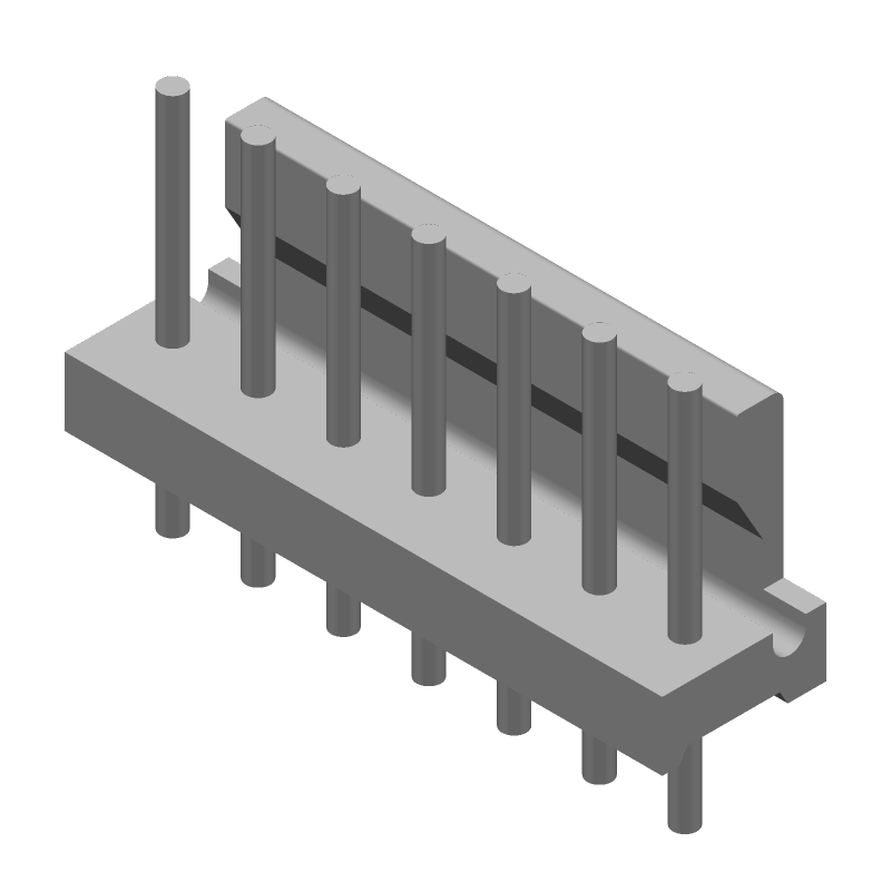Wire-to-Board Header, 7 Pos, 3.96mm Pitch, 7A, 600V, Gold