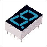 Green 7-Seg LED Display, 1-Digit, 8mm, DIP, 20mA