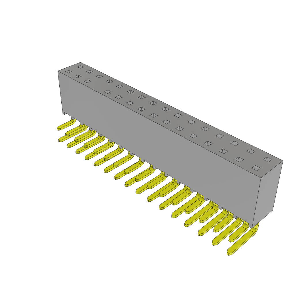 32-Contact SKT Socket Strip, 2.54mm Pitch, 2 Rows, Through Hole Mount