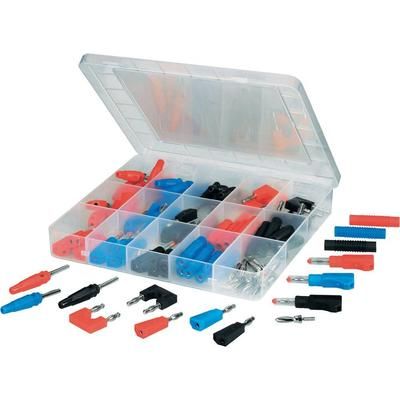 Jack plug Pin diameter: 4 mm Black, Red, Blue, Silver VOLTCRAFT