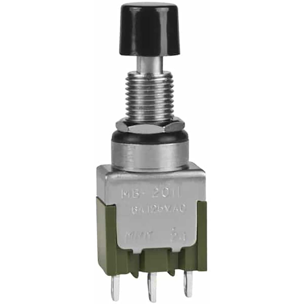 Switch Push Button ON (ON) SPDT Round Plunger 6A 250VAC 30VDC Momentary Contact Panel Mount Solder Lug
