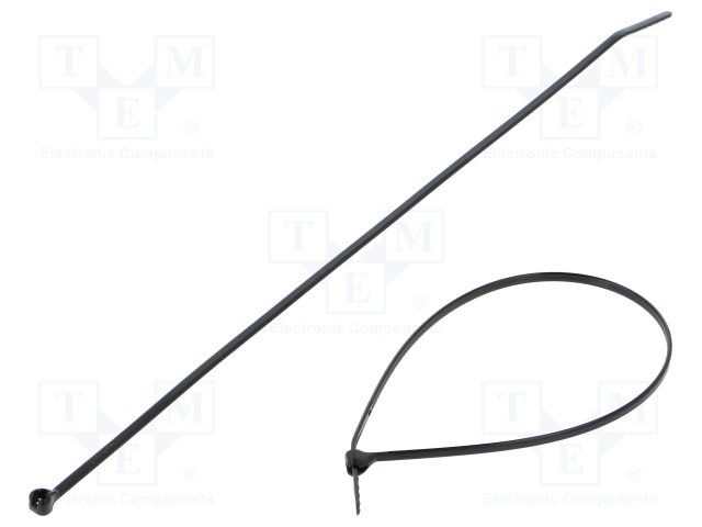 Cable Ties, Dome Top Barb Nylon 6/6 Black 51mm 80N