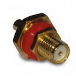SMA Right Angle PCB Jack, 50 Ohm, Gold Plated, Through Hole