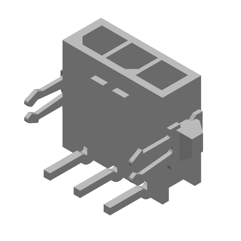3 Pos Rectangular Connector, Wire-to-Board, Right Angle, 5A, 250V