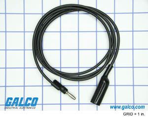 Test Leads 48" PATCH CORD, BLK BAN PLUG TO AL CLIP