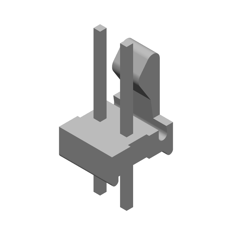 2P MTA-100 Header, 2.54mm Pitch, 5A, Gold Plated, Through Hole