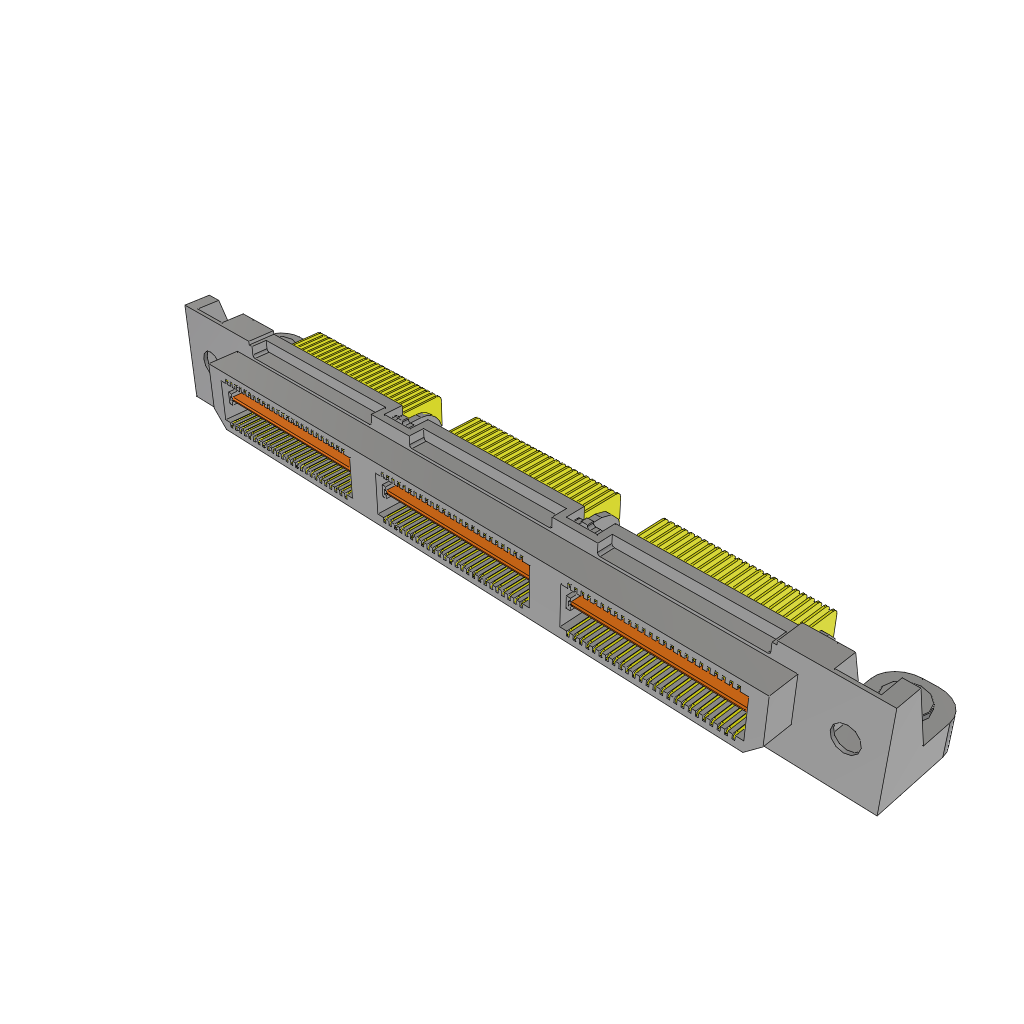 150-Position 2-Row Surface Mount Header, Gold Plated, 150 Contacts, Through Hole/Surface Mount