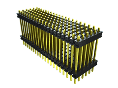 120-Contact 4-Row Through-Hole Shrouded Header, 2mm Pitch, Gold Plating