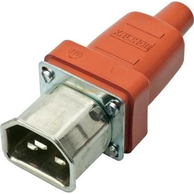 Hot wire connector C22 Plug, straight Total number of pins: 2 + PE 16 A Red, Metal Kalthoff 1 pc(s)