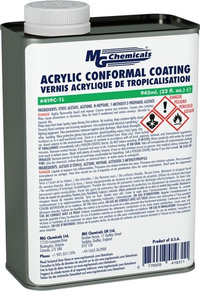 Paints and Coatings ABS/Acrylic Paints/PBT/PVA/Polycarbonate/Polyurethane/Wood 5min Spray Can Clear Protect Against Moisture/Dirt/Dust/Thermal Shock/Damage the Electric Component/Insulate Against High-Voltage Arcing/Shorts/Static Discharges