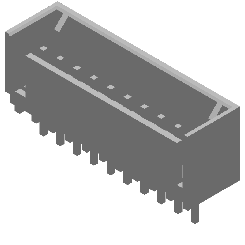 10 Pos 2.54mm Shrouded Header, Male, 5A, 250V, Thru-Hole