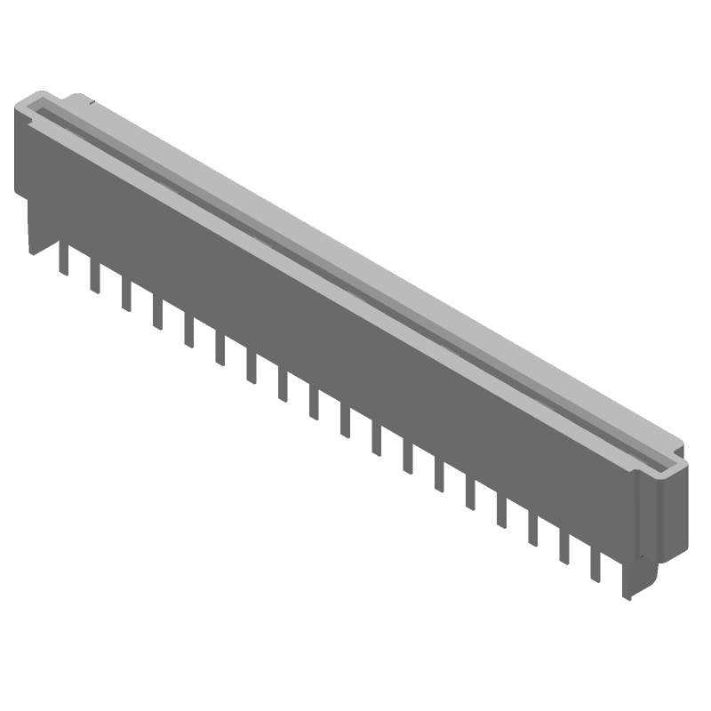 19 Pos FFC/FPC ZIF Conn, 2.54mm Pitch, Straight Thru-Hole, 250V