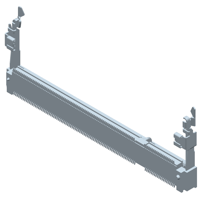 200 Pos SO DIMM Socket, RA, SMD, 5.2mm H, 0.6mm Pitch, Gold Cu Alloy