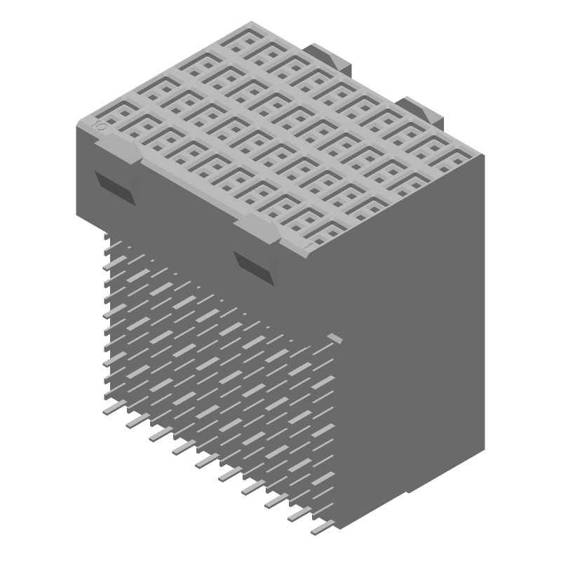 80 Pos Signal Receptacle, 2.5mm Pitch, RA Thru-Hole, Gold