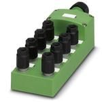 Sensor/actuator box, with 8 single-occupied slots, 3-pos., QUICKON fast connection technology, without LED, markers, with plug-in master cable connection