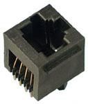 RJ11 Connector, 4 Pos, 1 Port, Solder, Thru-Hole, Cat 3