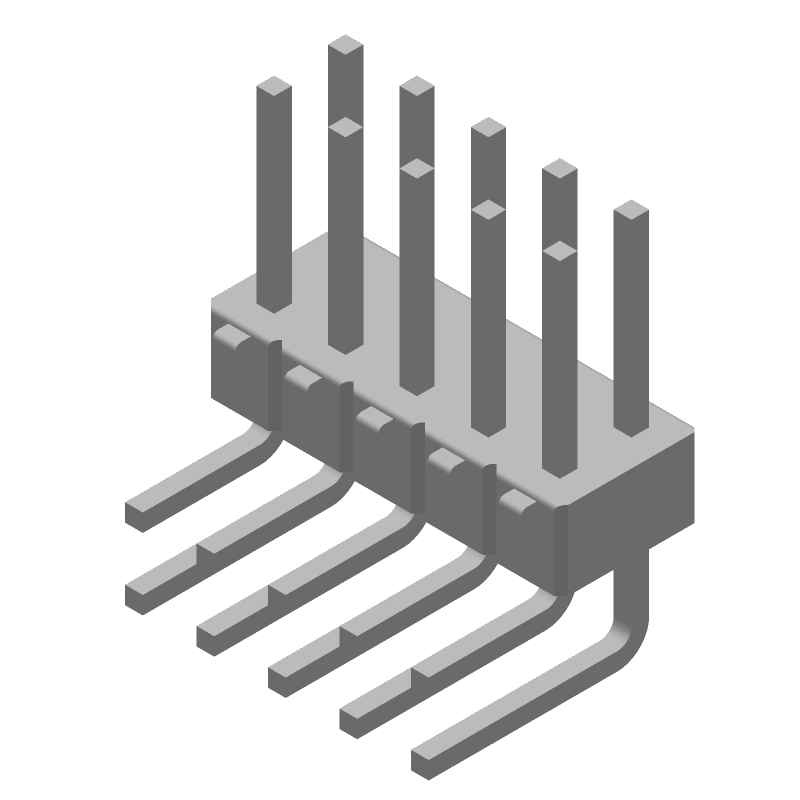 10 Pos 2.54mm RA Header, Male Pin, Gold, 3A