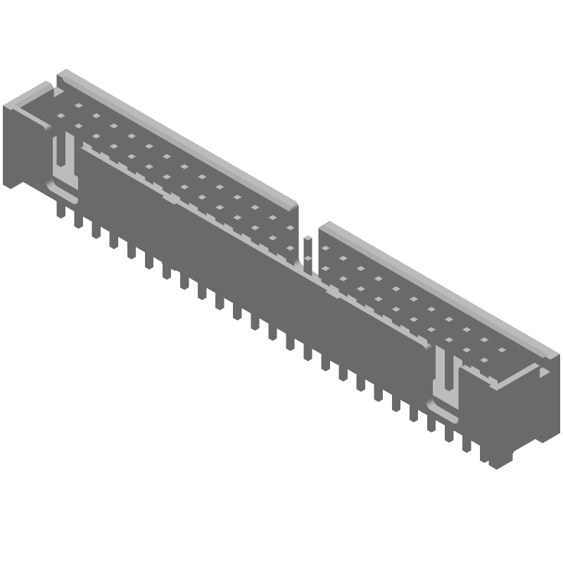 50 Pos 2 Row Male Pin Header, 2.54mm Pitch, 1A, Gold Plated