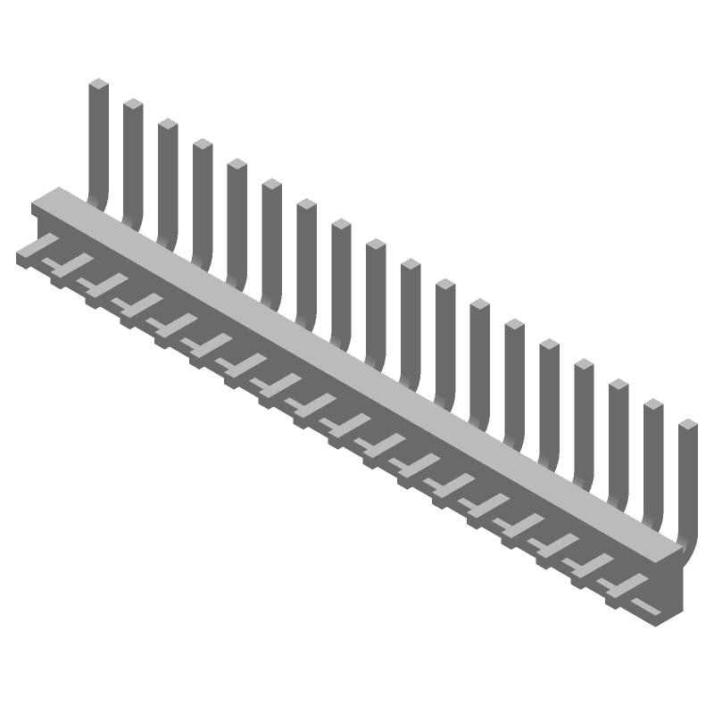 18 Pos RA Solder Header, 7A, 600V, 3.96mm Pitch