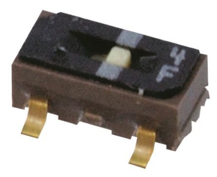 Slide Switch, SPDT, Latched, 0.1A, 6VDC, Solder Terminal, Surface Mount-straight, ROHS COMPLIANT