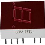 Red 7-Seg Numeric LED Display, 1-Char, 7.6mm, DIP, 30mA