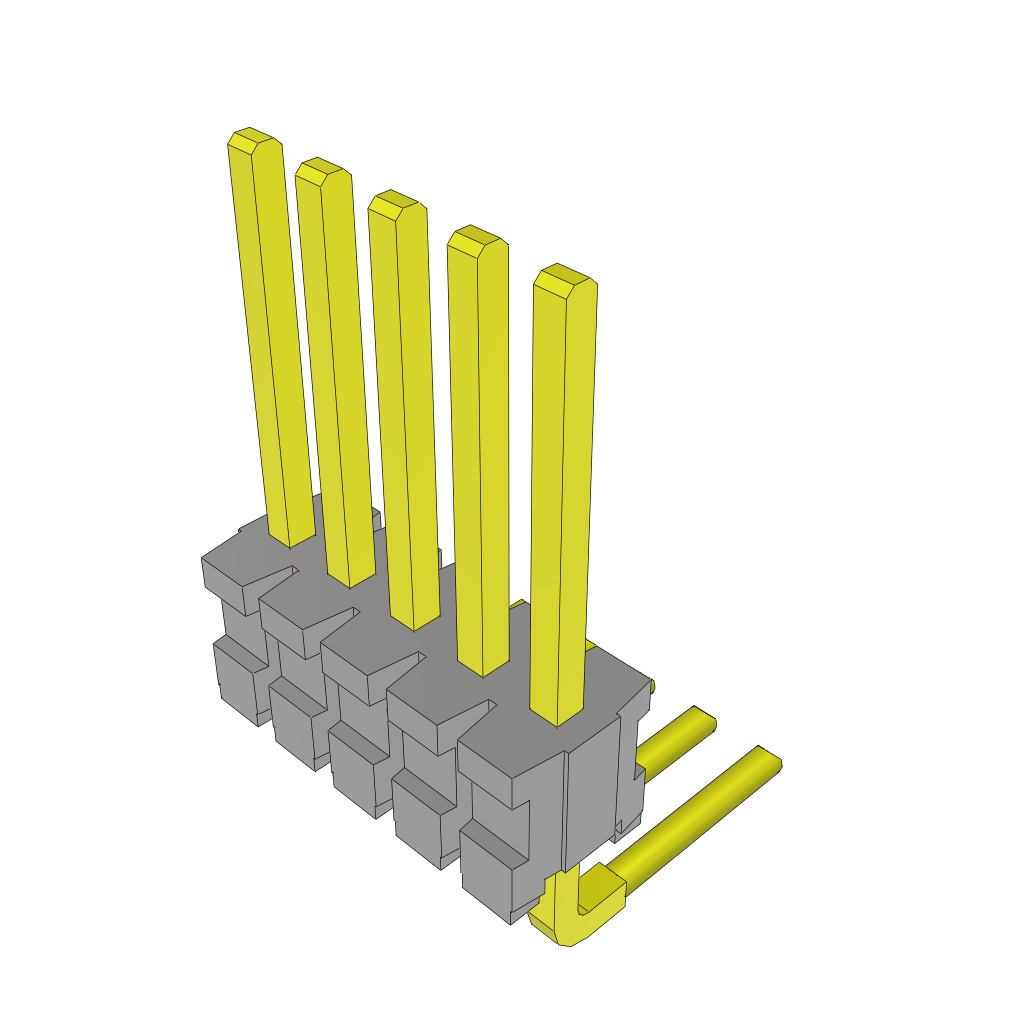 5-Contact Unshrouded Header, HDR, 1.27mm Pitch, Through Hole Mount
