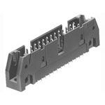 16 Pos 2.54mm Shrouded Header, Male Pin, Gold Plated Brass, Thru-Hole