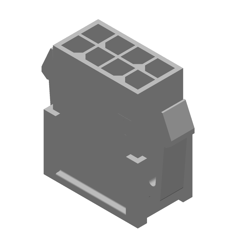 8 Pos 2 Row Rectangular Connector, Panel Mount, Crimp, 5A, 250V