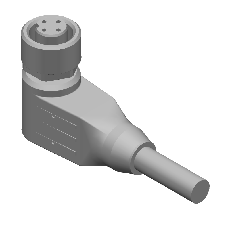 M12 4-Pos Female Receptacle, 4A, 60V, IP65, 1.5m Pigtail