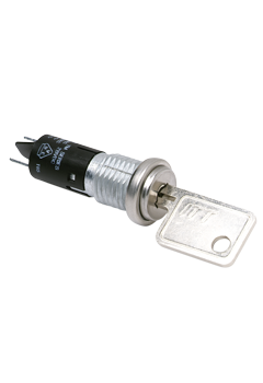 Switch Key Lock SPST 90 Flat Key 20VAC 20VDC 0.4VA Wire Lead Panel Mount