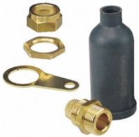 M25 Prysmian Cable Gland Kit, includes Earth Tag, Gland Body, Gland Nut, Lock Nuts, Shroud