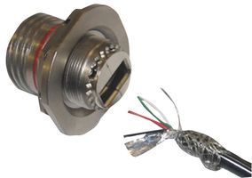 USB Connectors 4-Hole Solder Recept Jam Nut Olive Drab