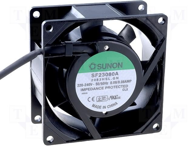 240V AC Axial Fan, 30CFM, 2750RPM, 35dBA, 80mm