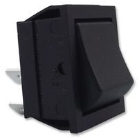 ARCOLECTRIC SWITCHES C1350AAAAA Rocker Switch, Non Illuminated, DPST, On-Off, Black, Panel, 16 A