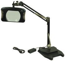 RECTANGULAR LED MAGNIFIER ESD SAFE, 2X; Arm Length:43; Tool Body Material:Steel; Magnification:2X; Supply Voltage:240V