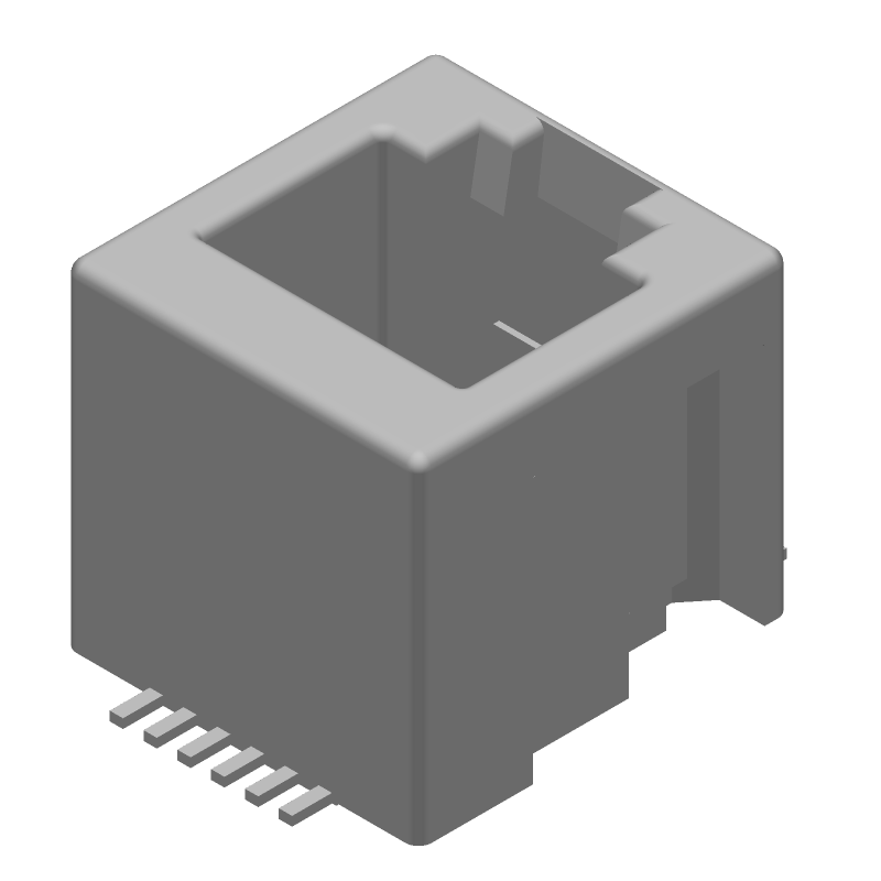 6 Pos Signal Modular Jack, Female, 1.5A, 150V, Nickel, SMD